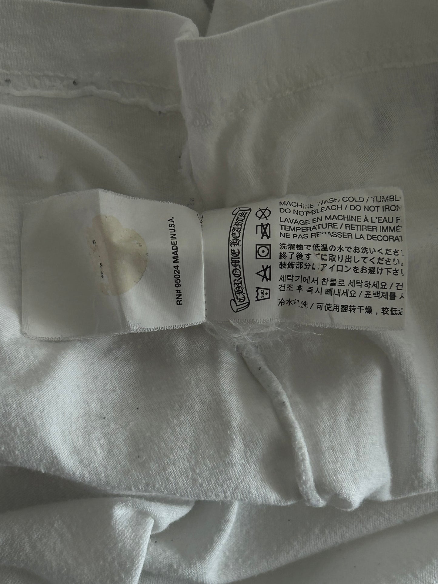 Chrome Hearts White & Black Spiral Cross Graphic T-Shirt