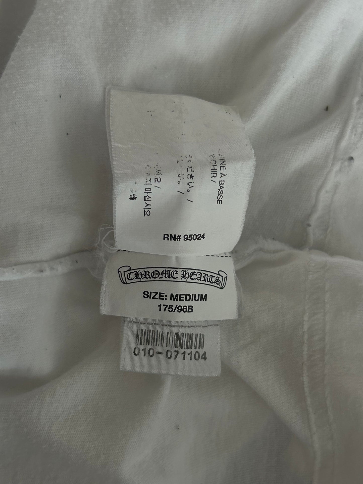 Chrome Hearts White & Black Spiral Cross Graphic T-Shirt