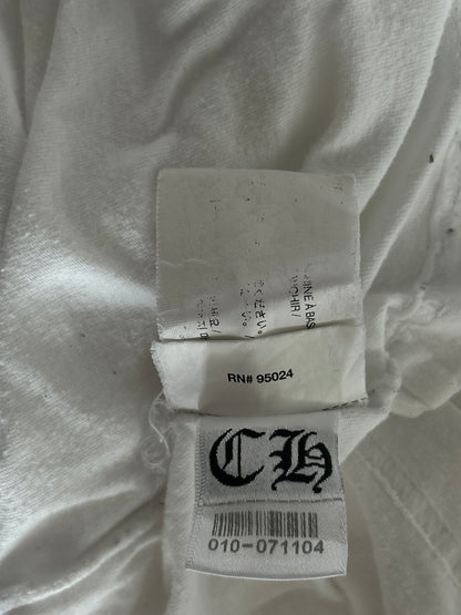 Chrome Hearts White & Black Spiral Cross Graphic T-Shirt