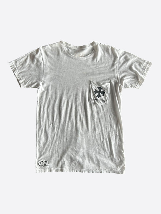Chrome Hearts White & Black Spiral Cross Graphic T-Shirt