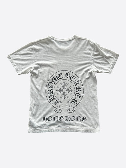 Chrome Hearts White & Black Hong Kong Exclusive Horseshoe Logo T-Shirt