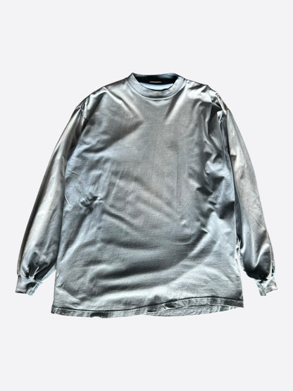 Balenciaga Faded Blue & Black Hand-Drawn Logo Longsleeve T-Shirt