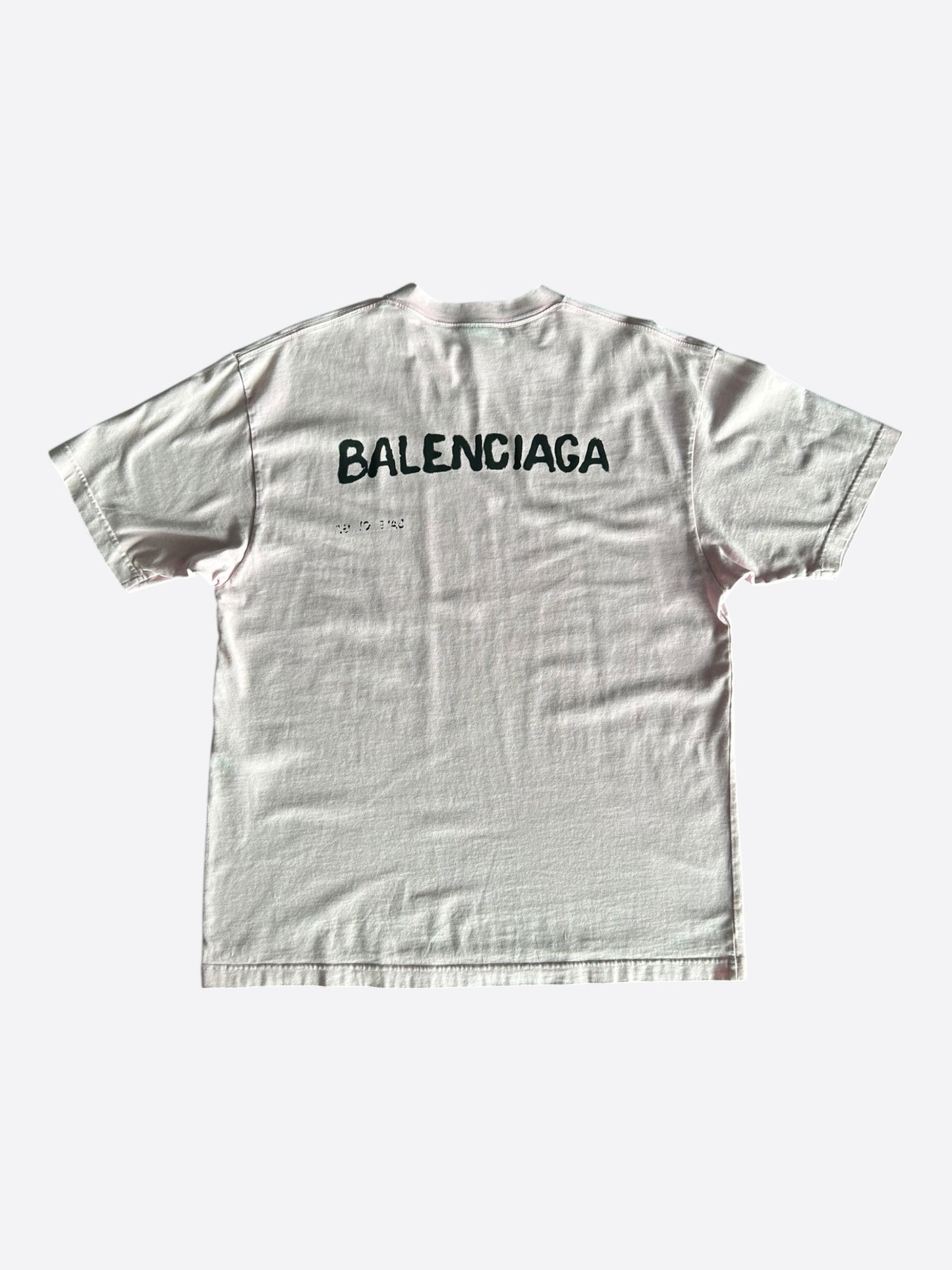 Balenciaga Pink & Black Logo T-Shirt