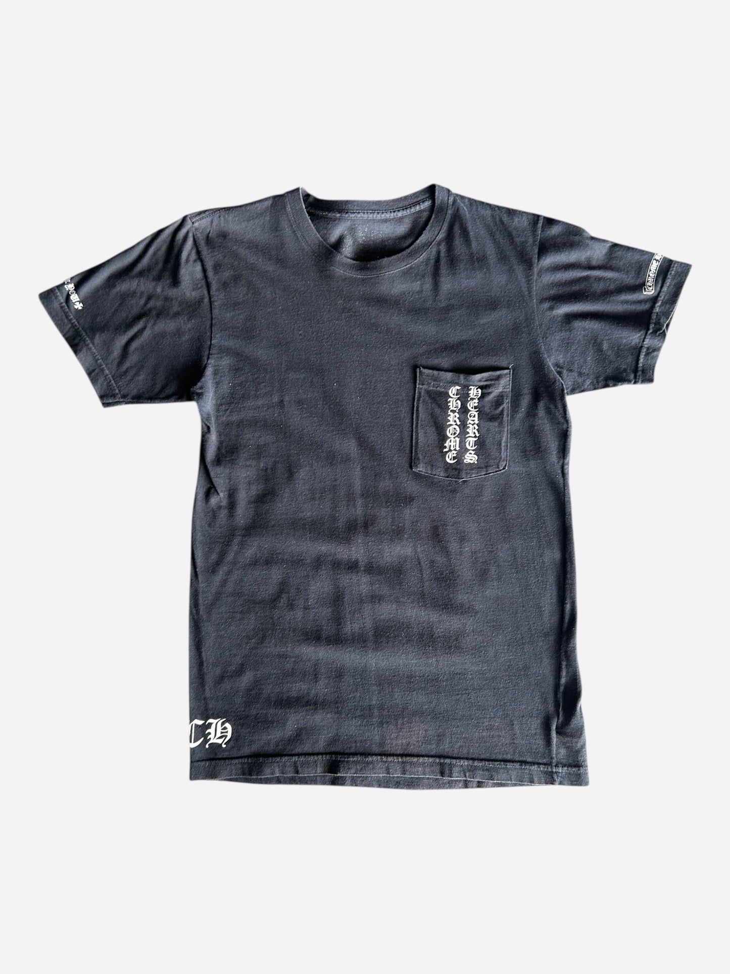 Chrome Hearts Black & White Scroll Logo T-Shirt