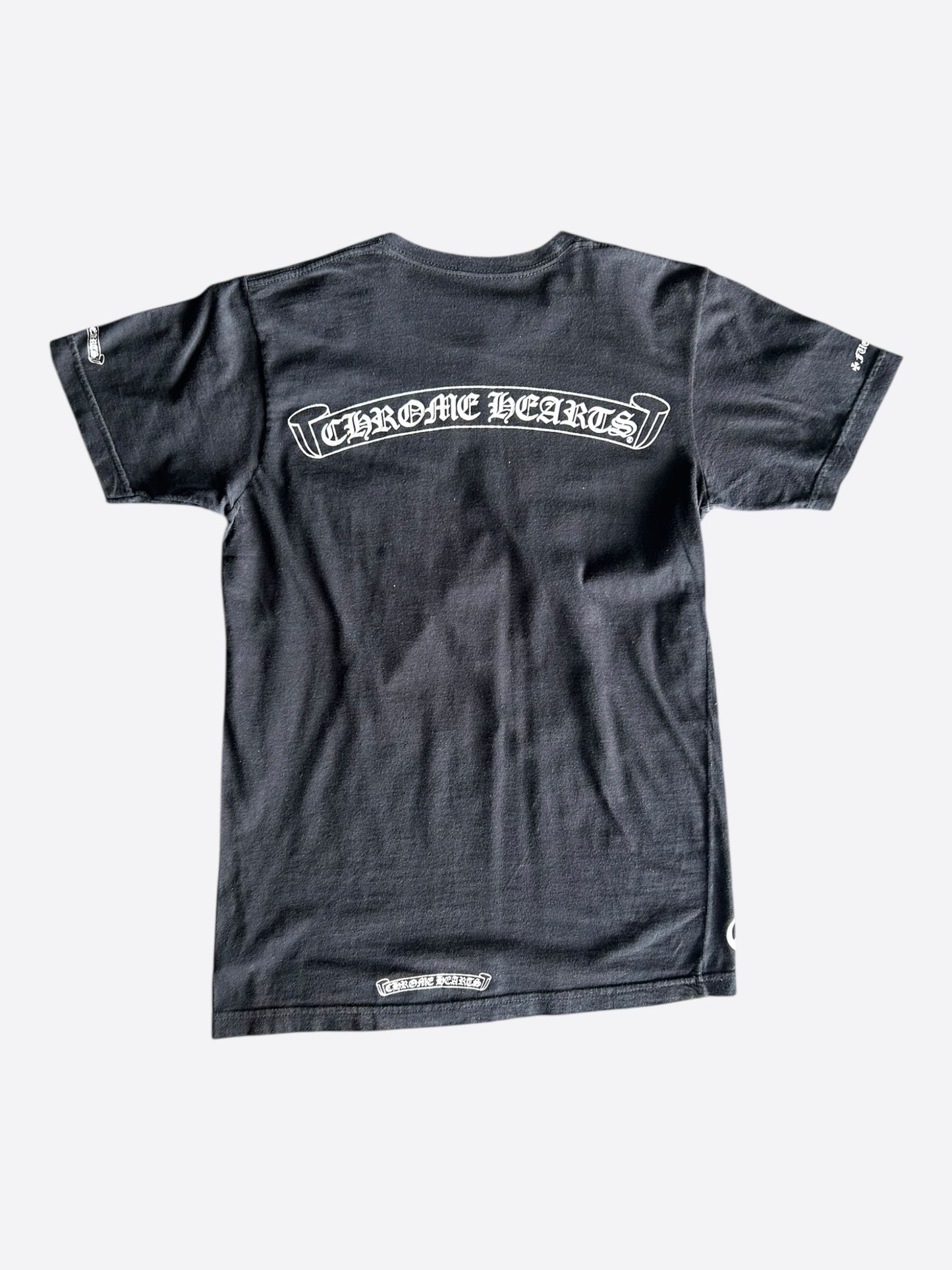 Chrome Hearts Black & White Scroll Logo T-Shirt