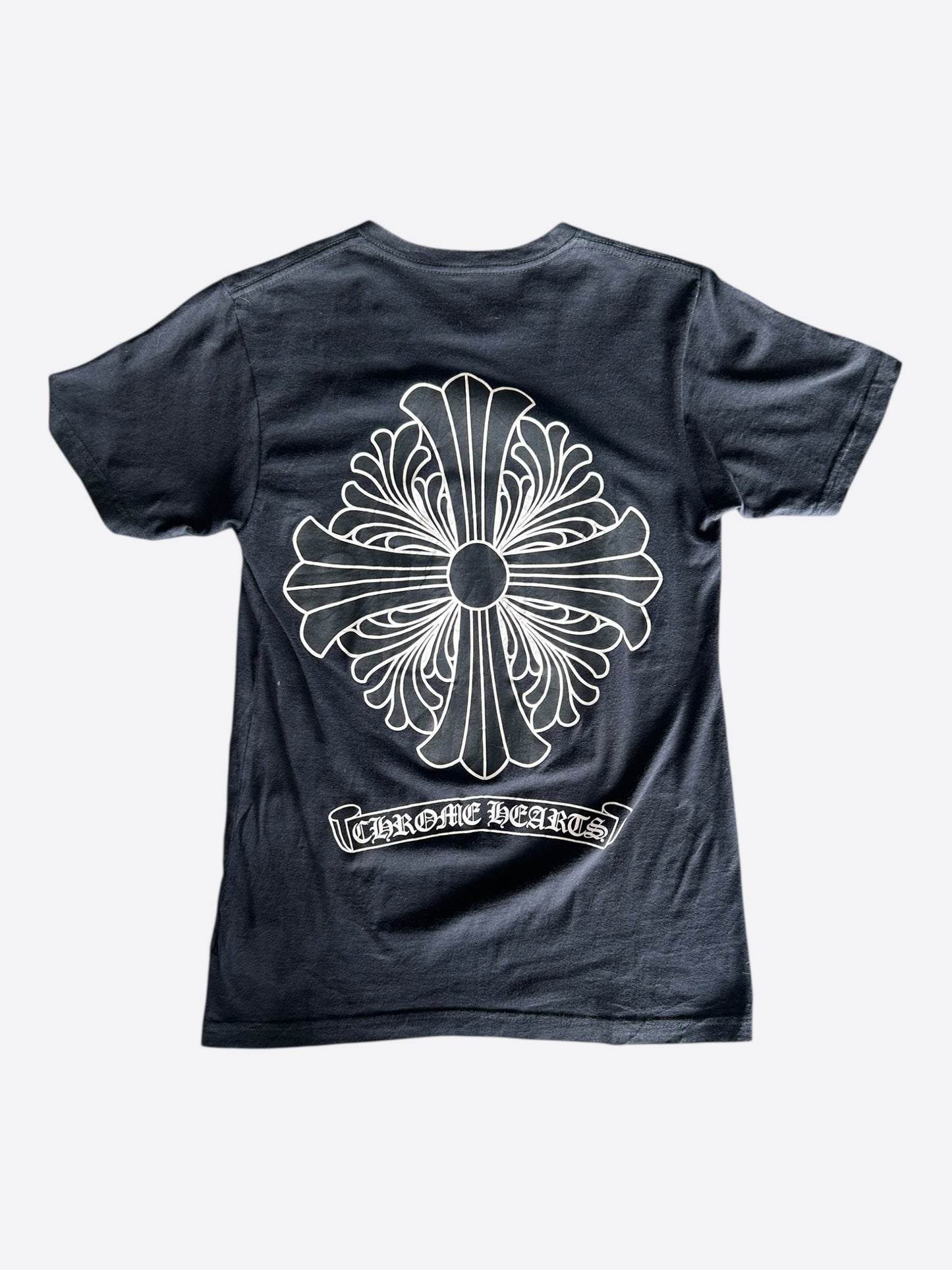 Chrome Hearts Black & White Jumbo Floral Cross T-Shirt