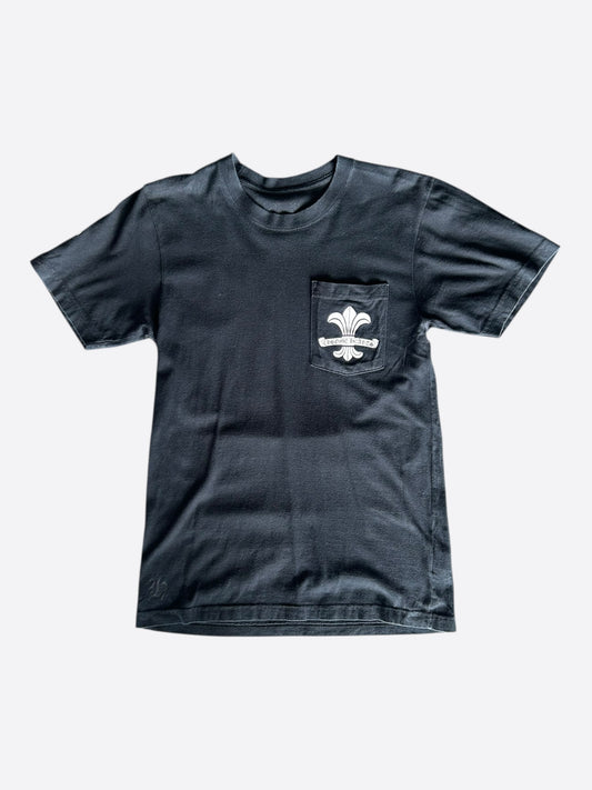 Chrome Hearts Black & White Fleur Scroll Logo T-Shirt