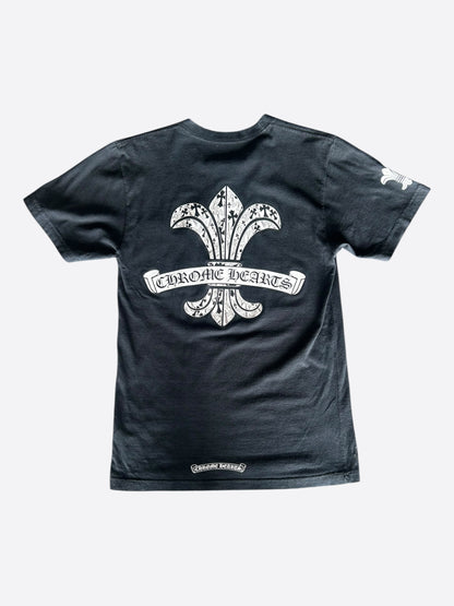Chrome Hearts Black & White Fleur Scroll Logo T-Shirt