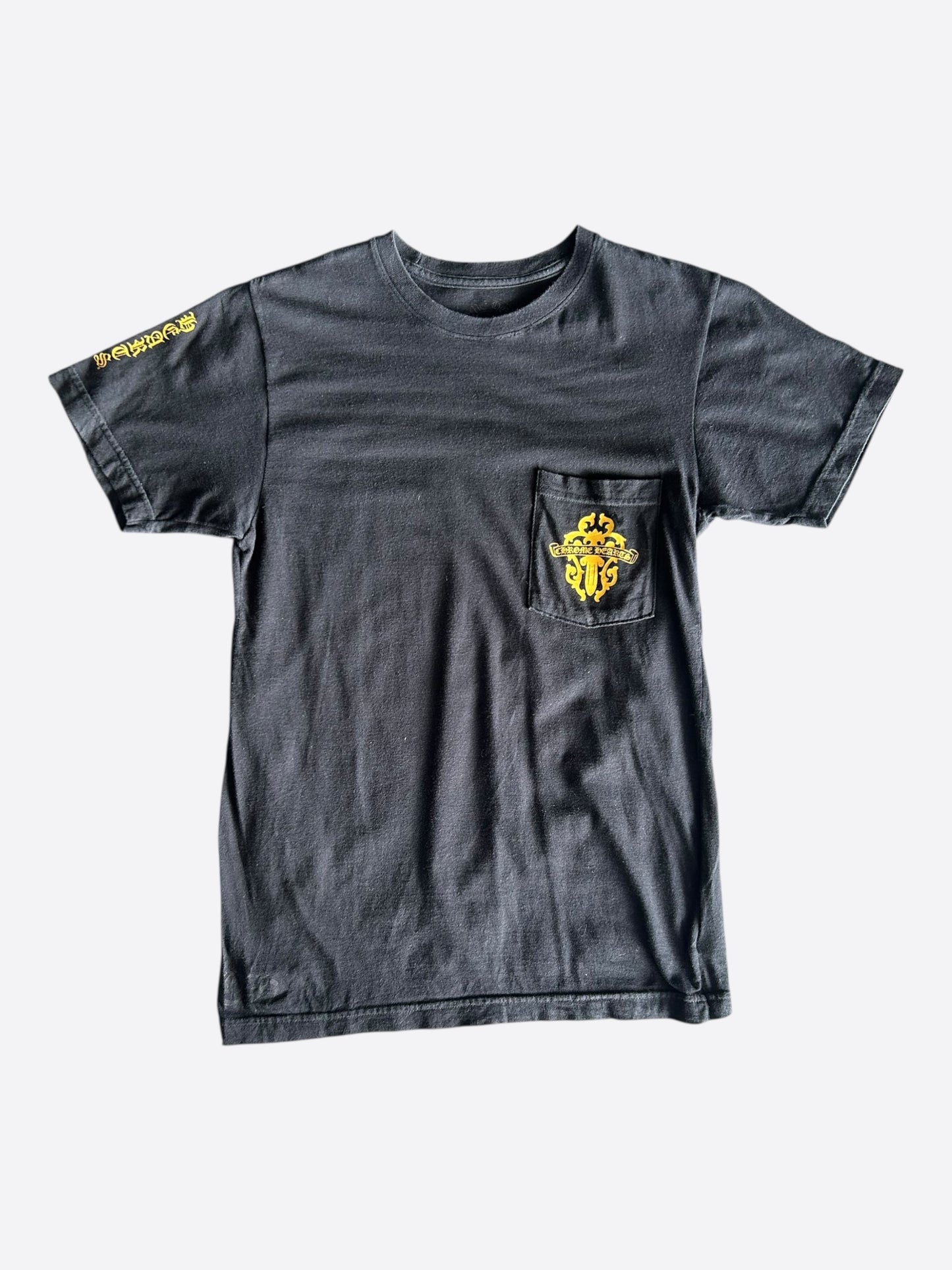 Chrome Hearts Black & Yellow Dagger Logo T-Shirt