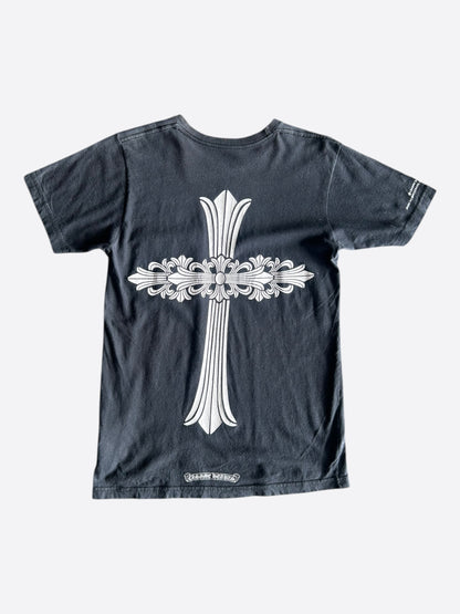 Chrome Hearts Black & White Floral Cross T-Shirt