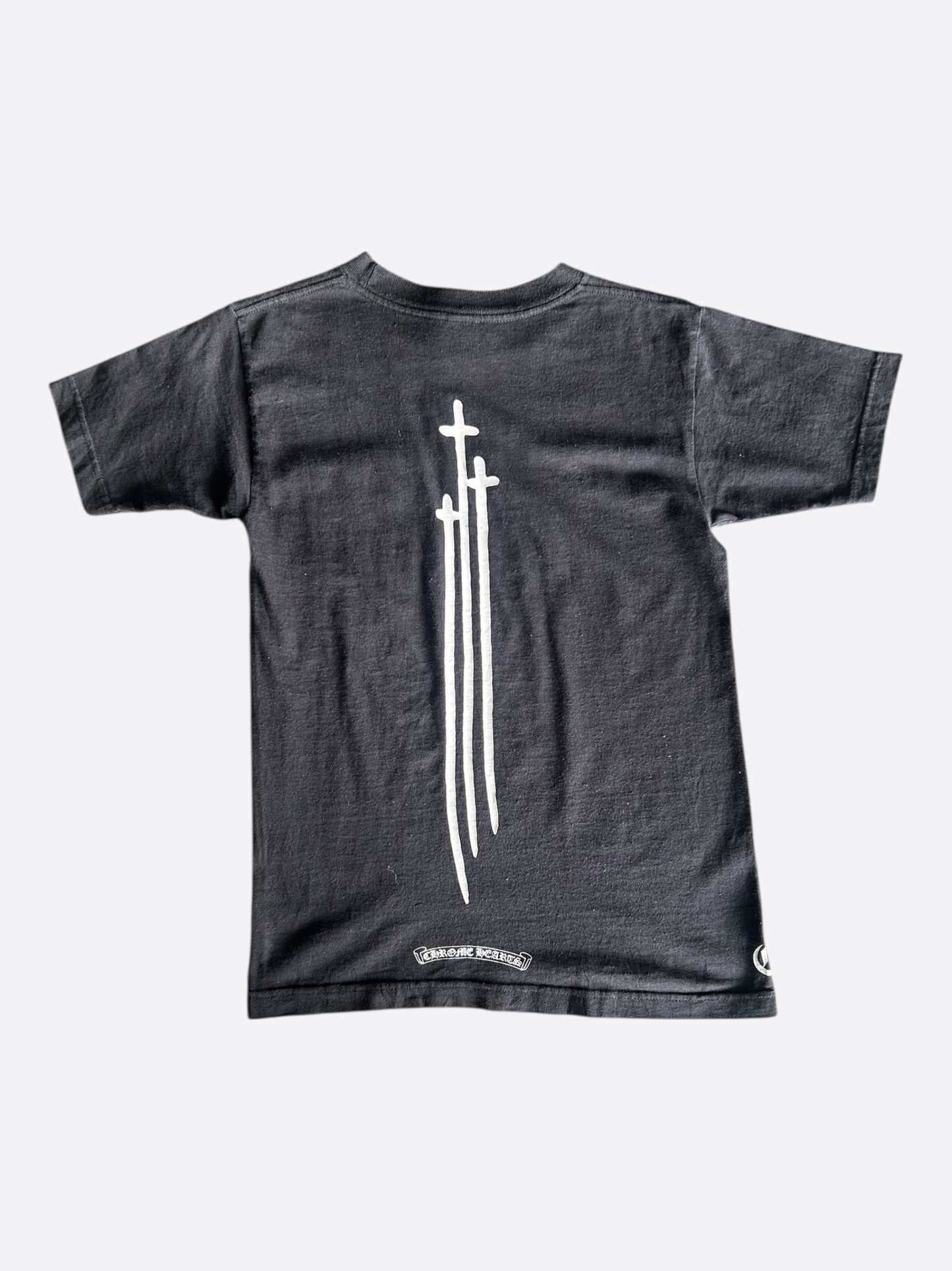 Chrome Hearts Black & White Triple Cross T-Shirt