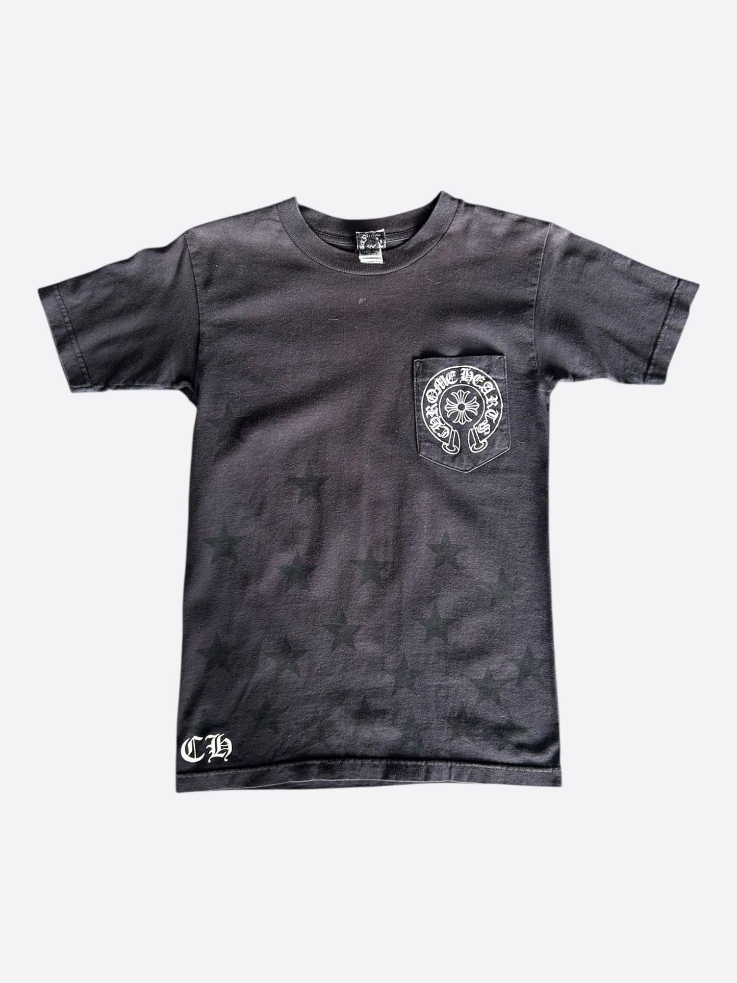 Chrome Hearts Black & White Horseshoe Star Logo T-Shirt