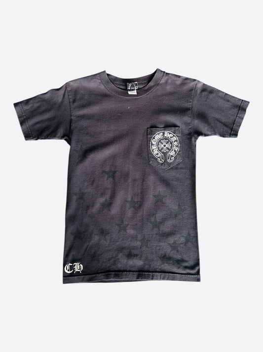 Chrome Hearts Black & White Horseshoe Star Logo T-Shirt
