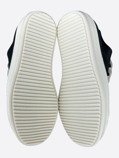 Rick Owens Black Leather Jumbo Lace Low Top Sneakers