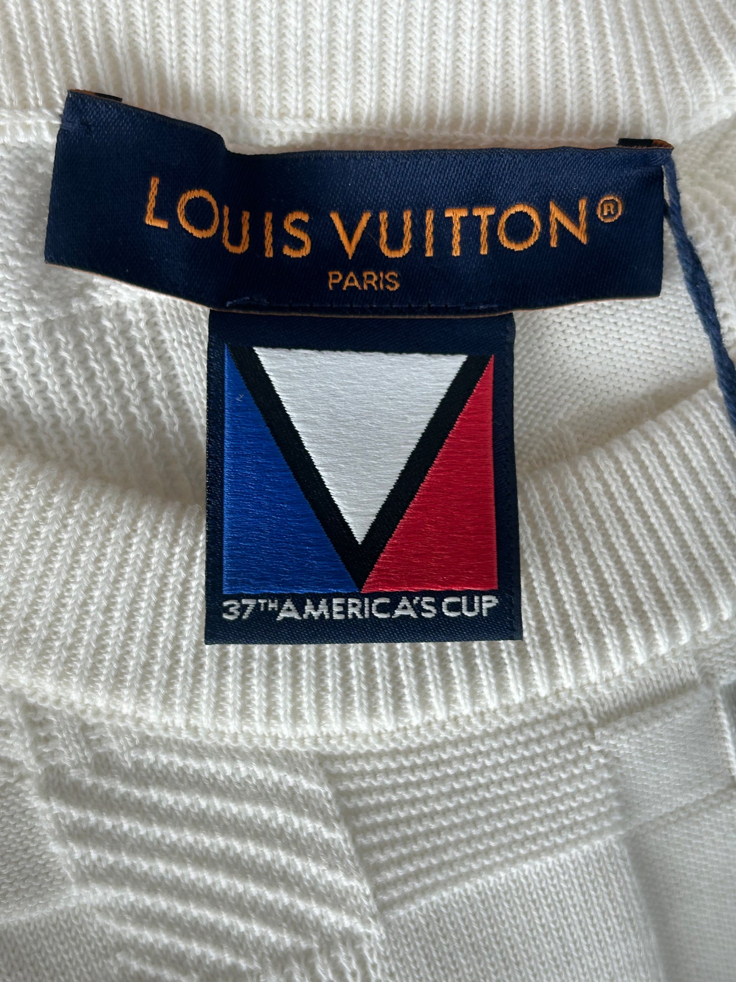 Louis Vuitton Americas Cup White Damier Knit T-Shirt