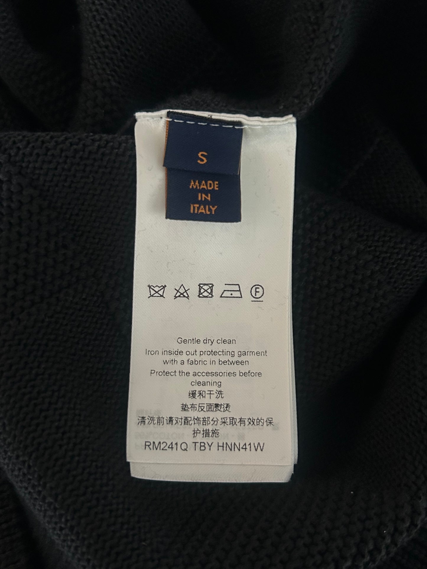 Louis Vuitton Black Damier Stitch Pin Logo Sweater