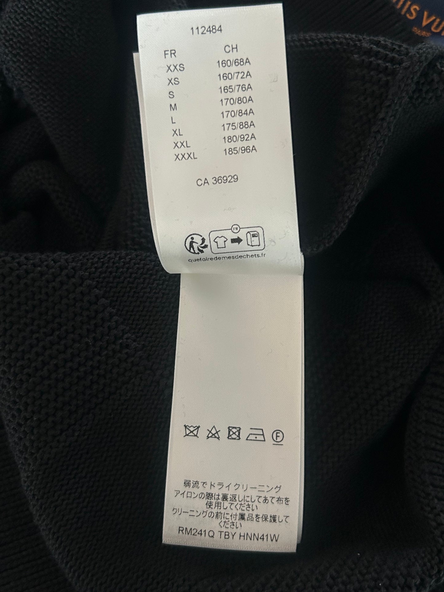 Louis Vuitton Black Damier Stitch Pin Logo Sweater