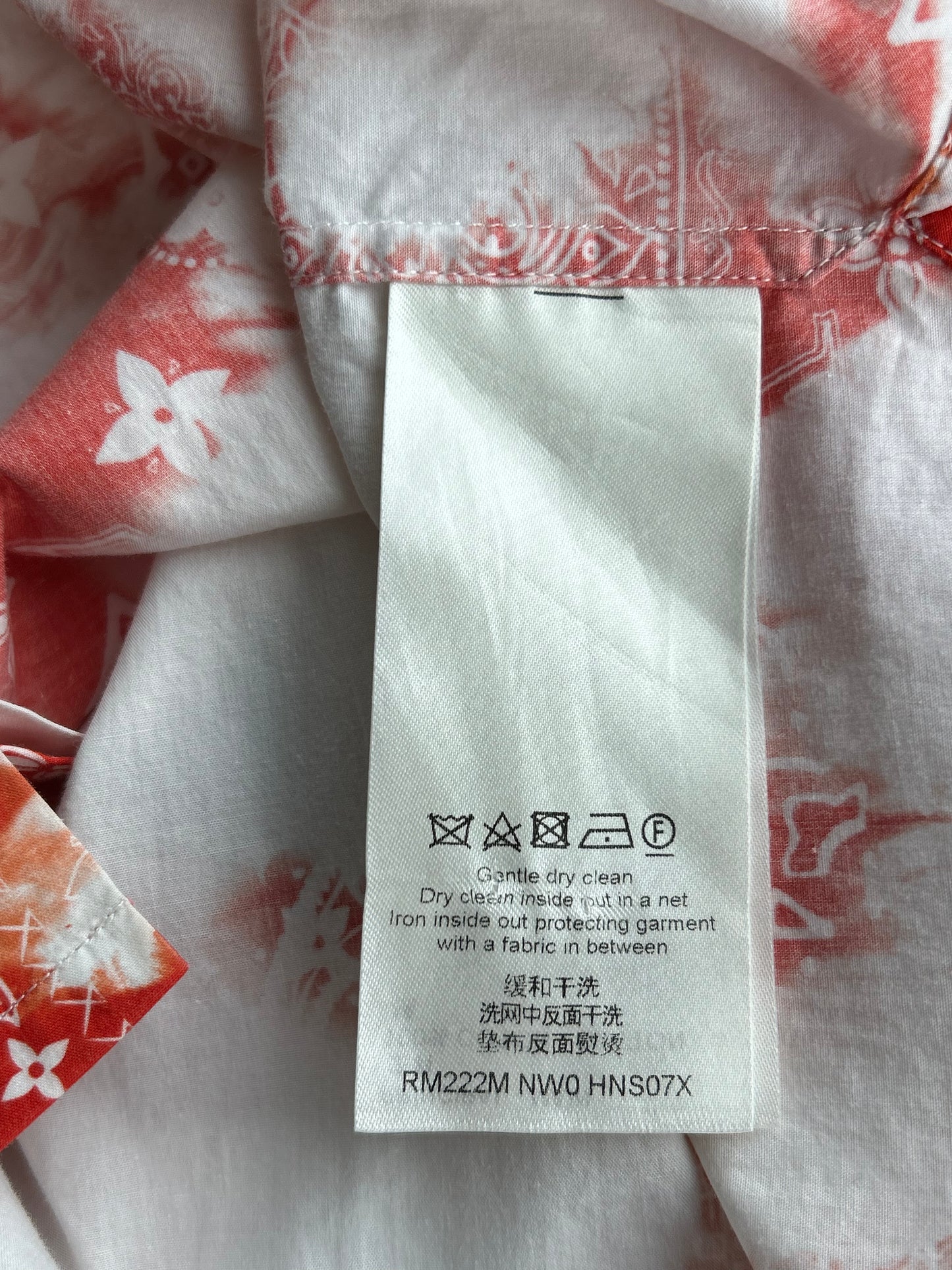 Louis Vuitton Red Bandana Bleached Short Sleeve Button Up Shirt