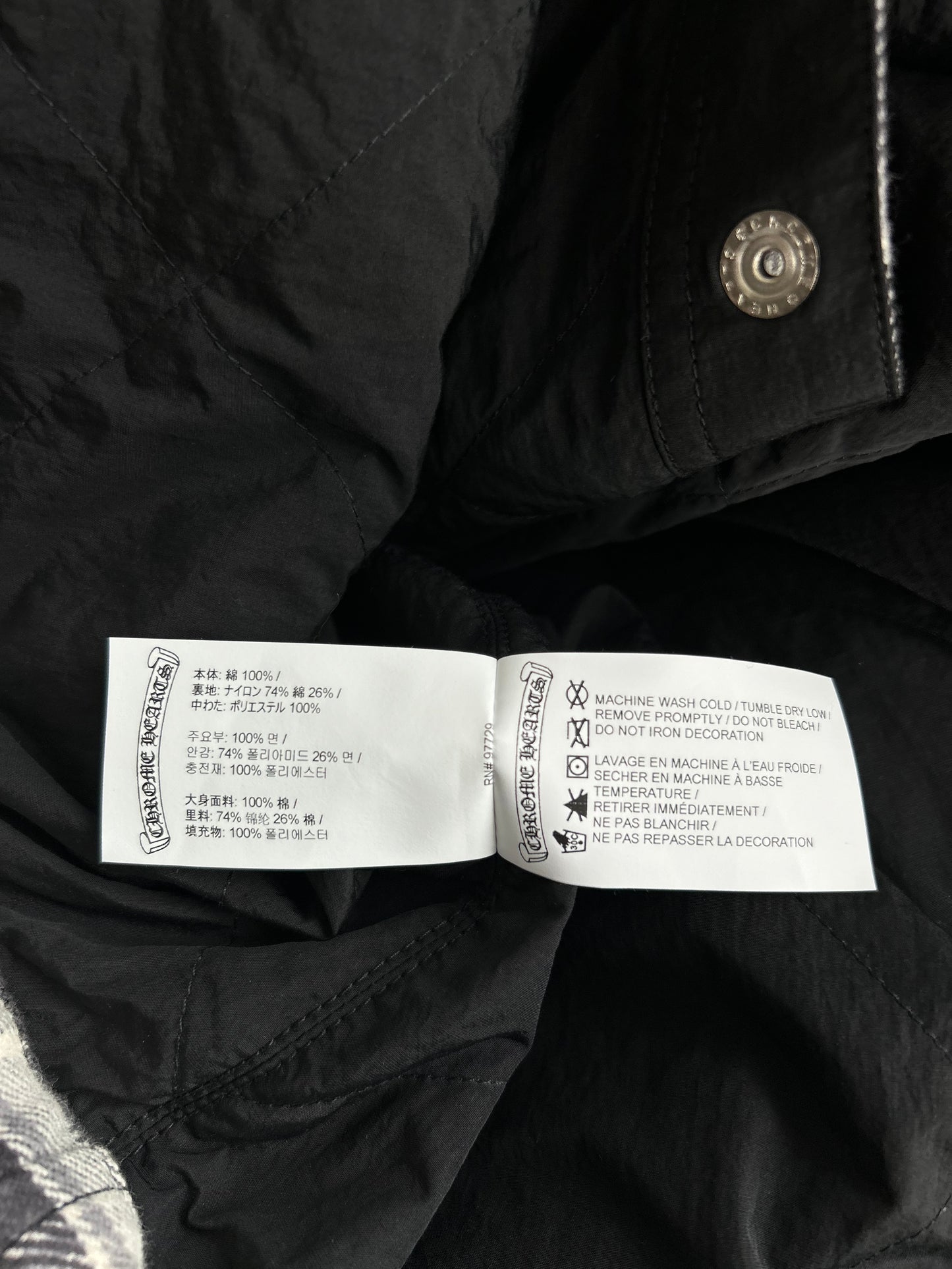 Chrome Hearts Black & Grey Plaid Jacket