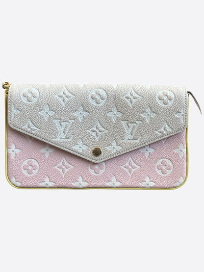 Louis Vuitton Beige & Pink Empreinte Spring In The City Monogram Pochette Felicie