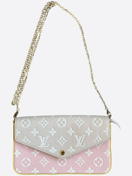 Louis Vuitton Beige & Pink Empreinte Spring In The City Monogram Pochette Felicie