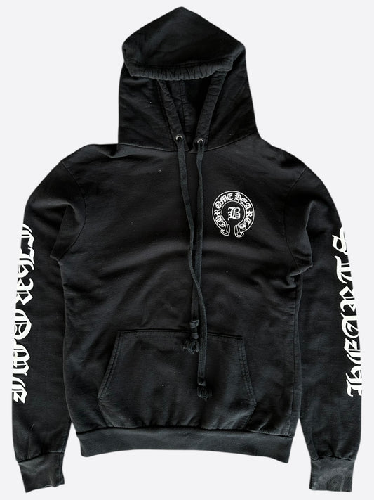 Chrome Hearts Bella Hadid Black & White Horseshoe Logo Hoodie