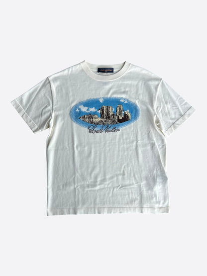 Louis Vuitton White Western Landscape Graphic Intarsia T-Shirt