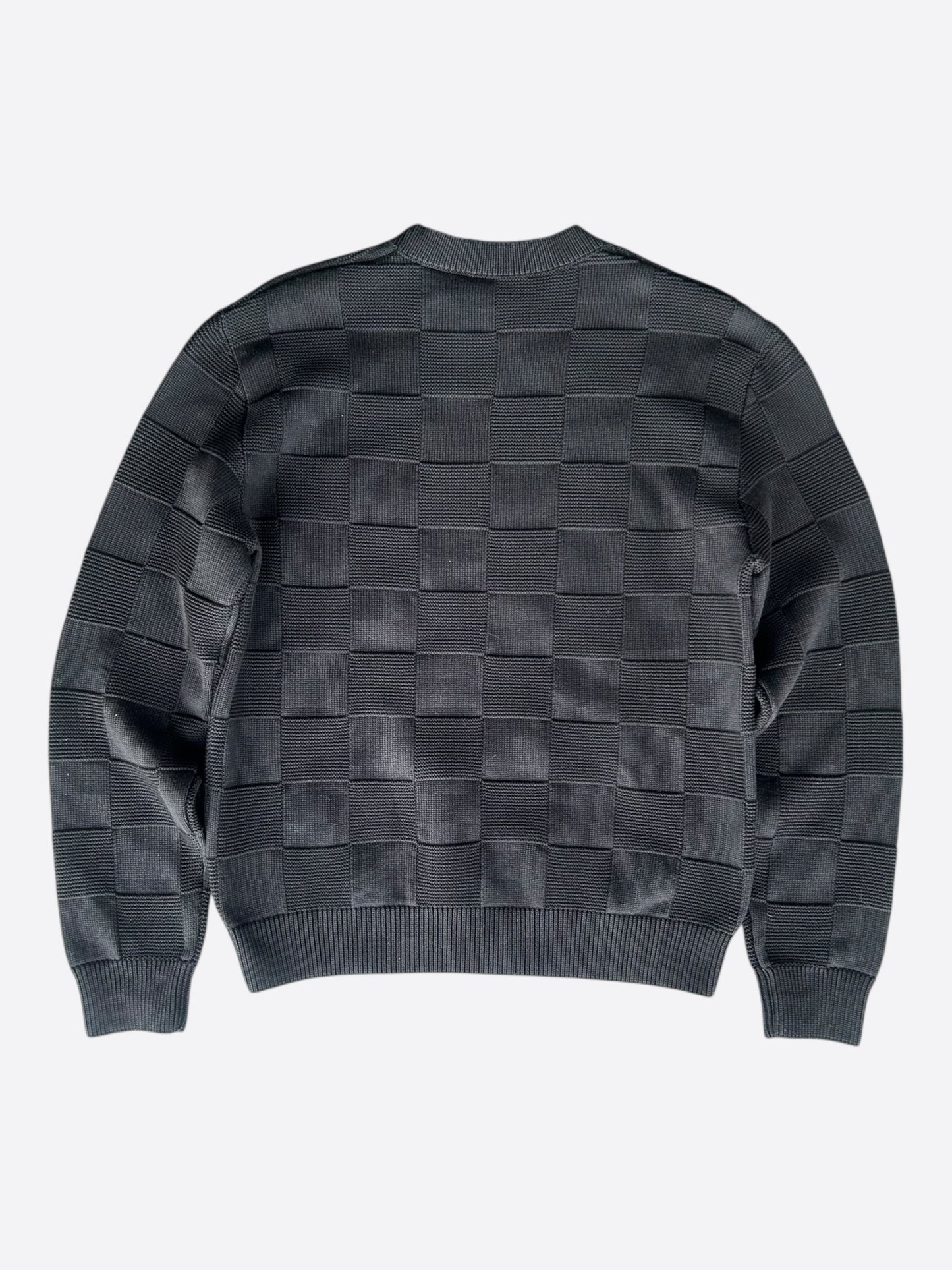 Louis Vuitton Black Damier Stitch Pin Logo Sweater