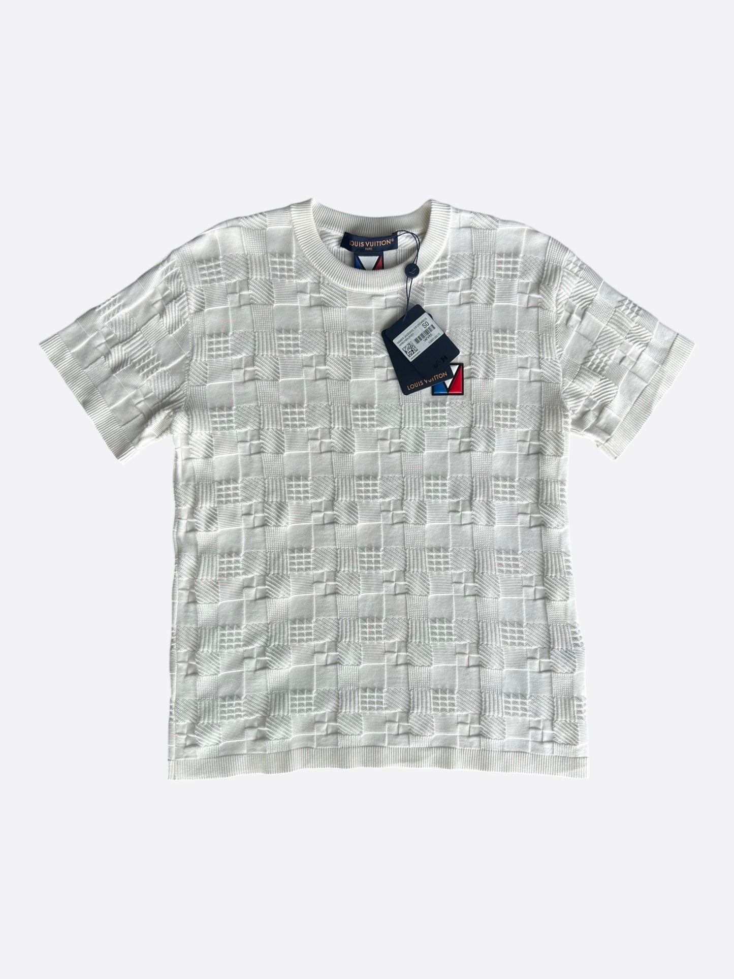 Louis Vuitton Americas Cup White Damier Knit T-Shirt