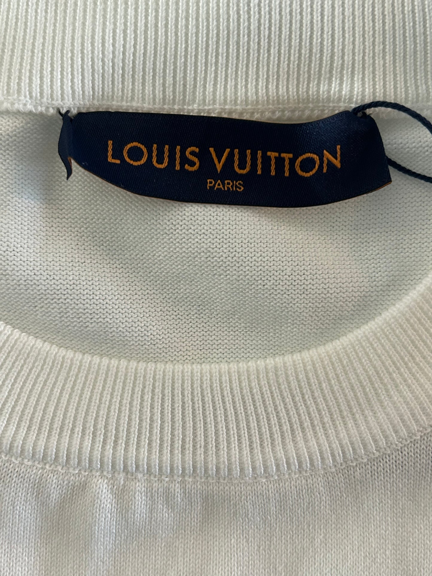 Louis Vuitton White Intarsia Graphic T-Shirt