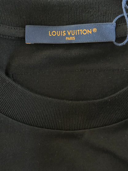 Louis Vuitton Black Beaded Logo T-Shirt