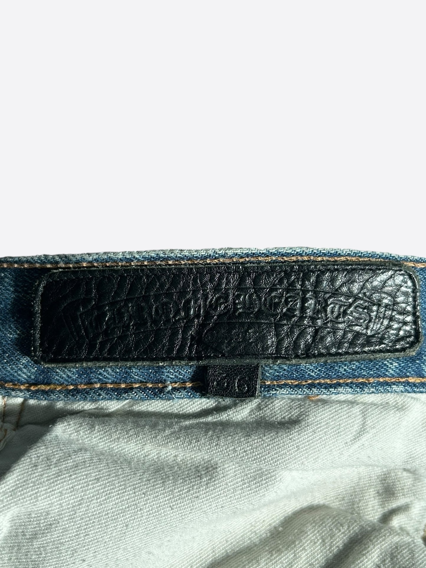 Chrome Hearts Levi's Blue & Yellow Cross Patch Jeans