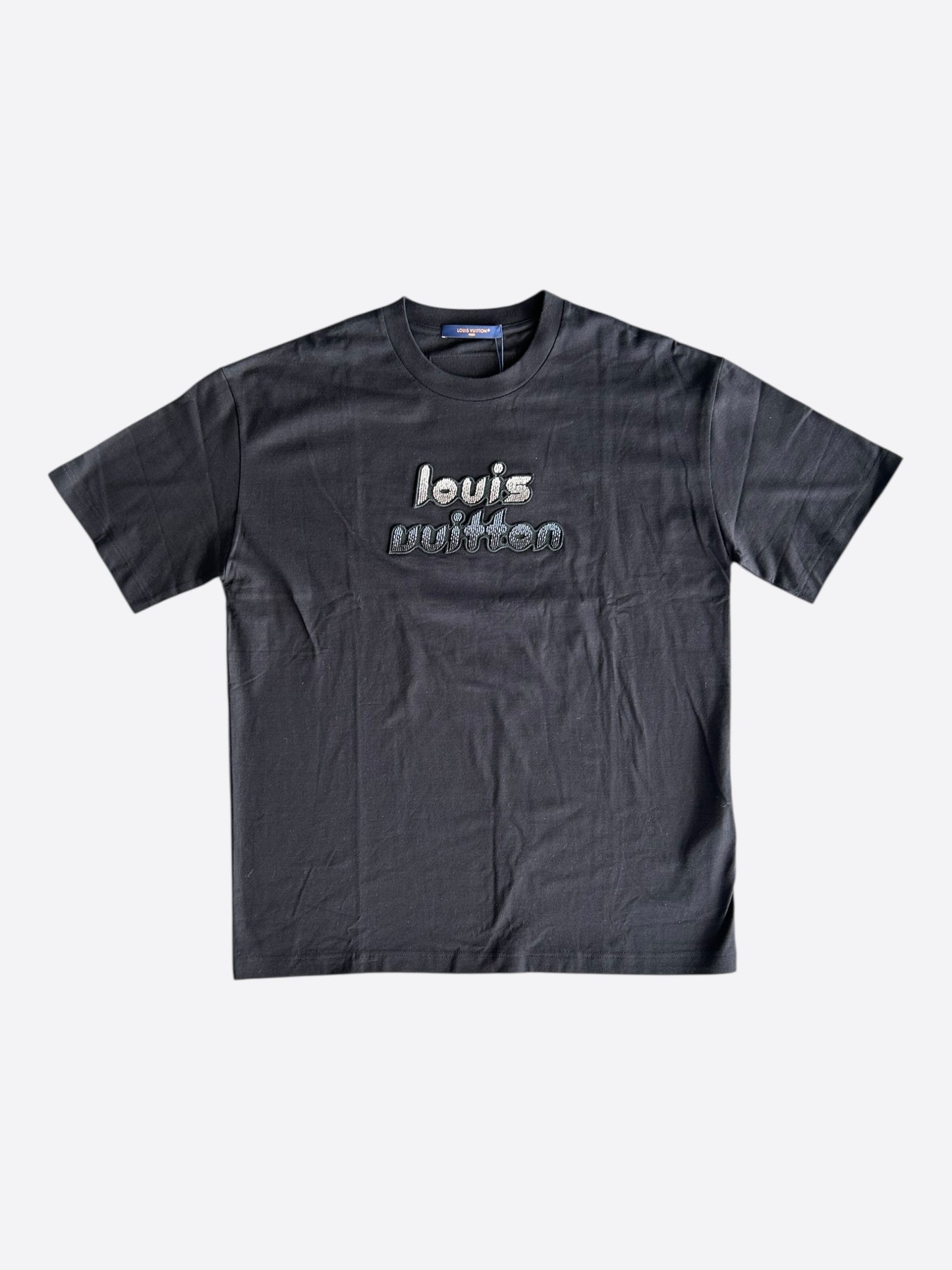 Louis Vuitton Black Beaded Logo T-Shirt