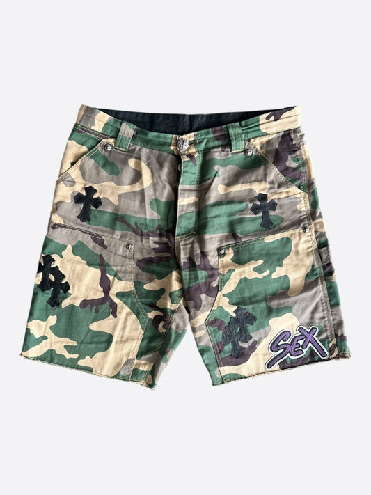 Chrome Hearts Camouflage Sex Records Cross Patch Carpenter Shorts
