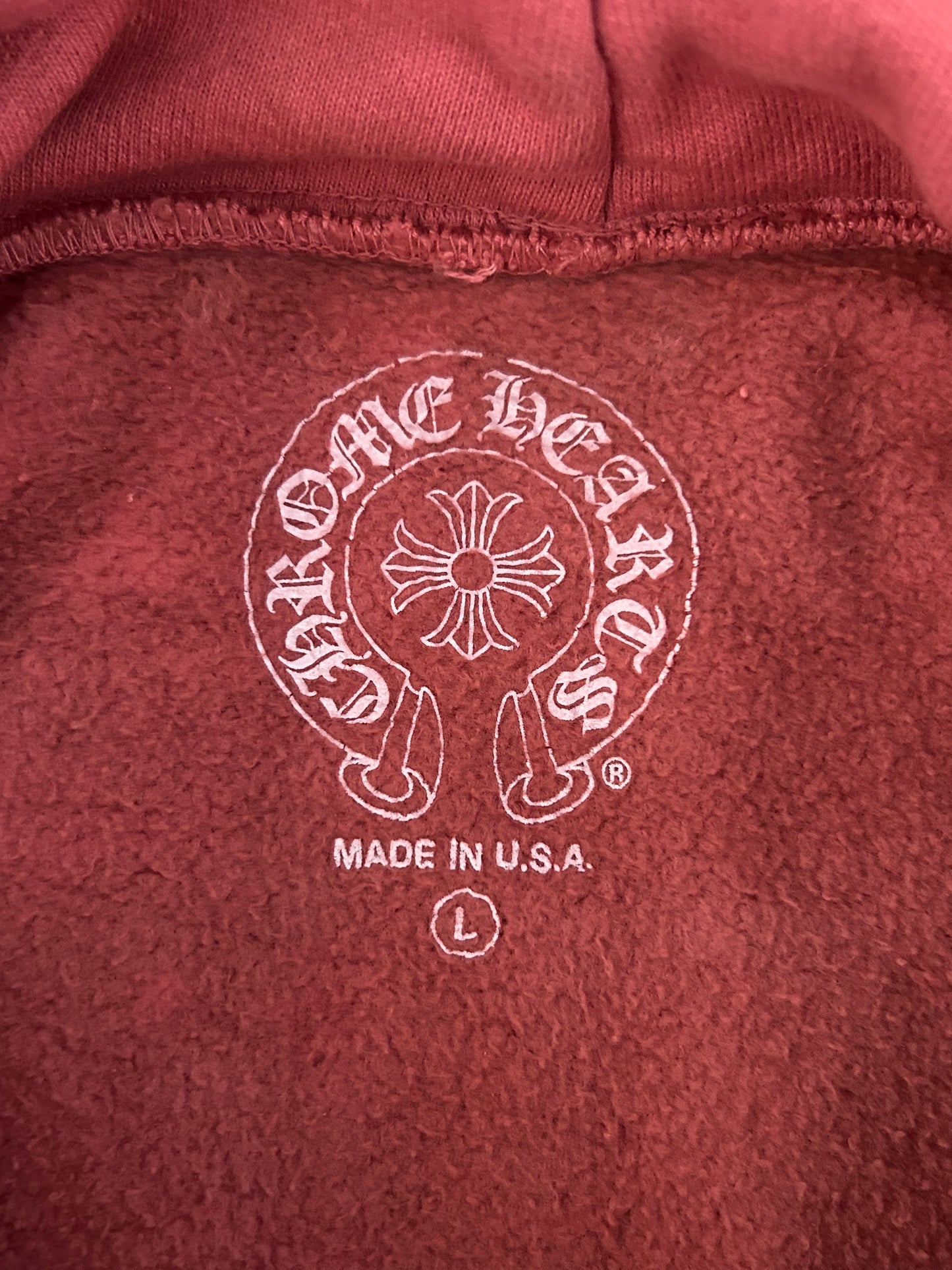 Chrome Hearts Drake Red Certified Cross Logo Hoodie
