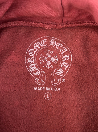 Chrome Hearts Drake Red Certified Cross Logo Hoodie
