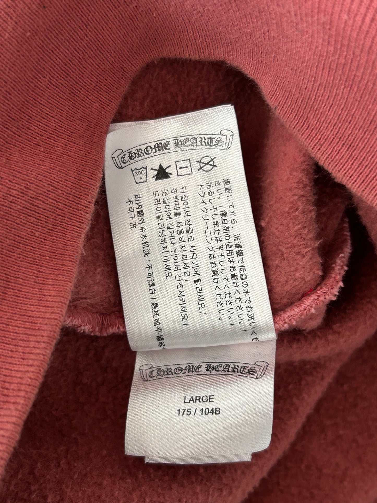 Chrome Hearts Drake Red Certified Cross Logo Hoodie