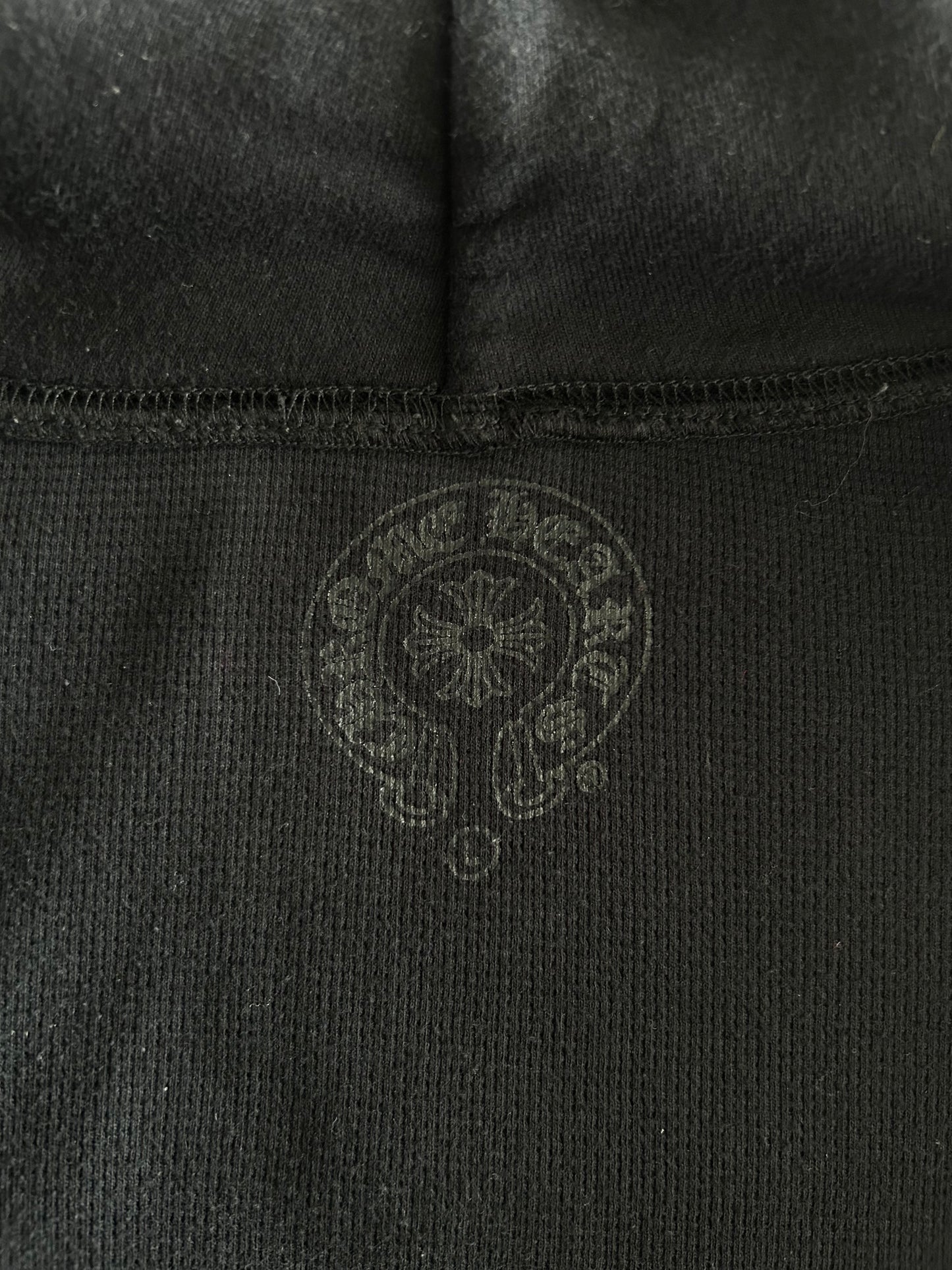 Chrome Hearts Black Aspen Exclusive Horseshoe Thermal Zip Up Hoodie