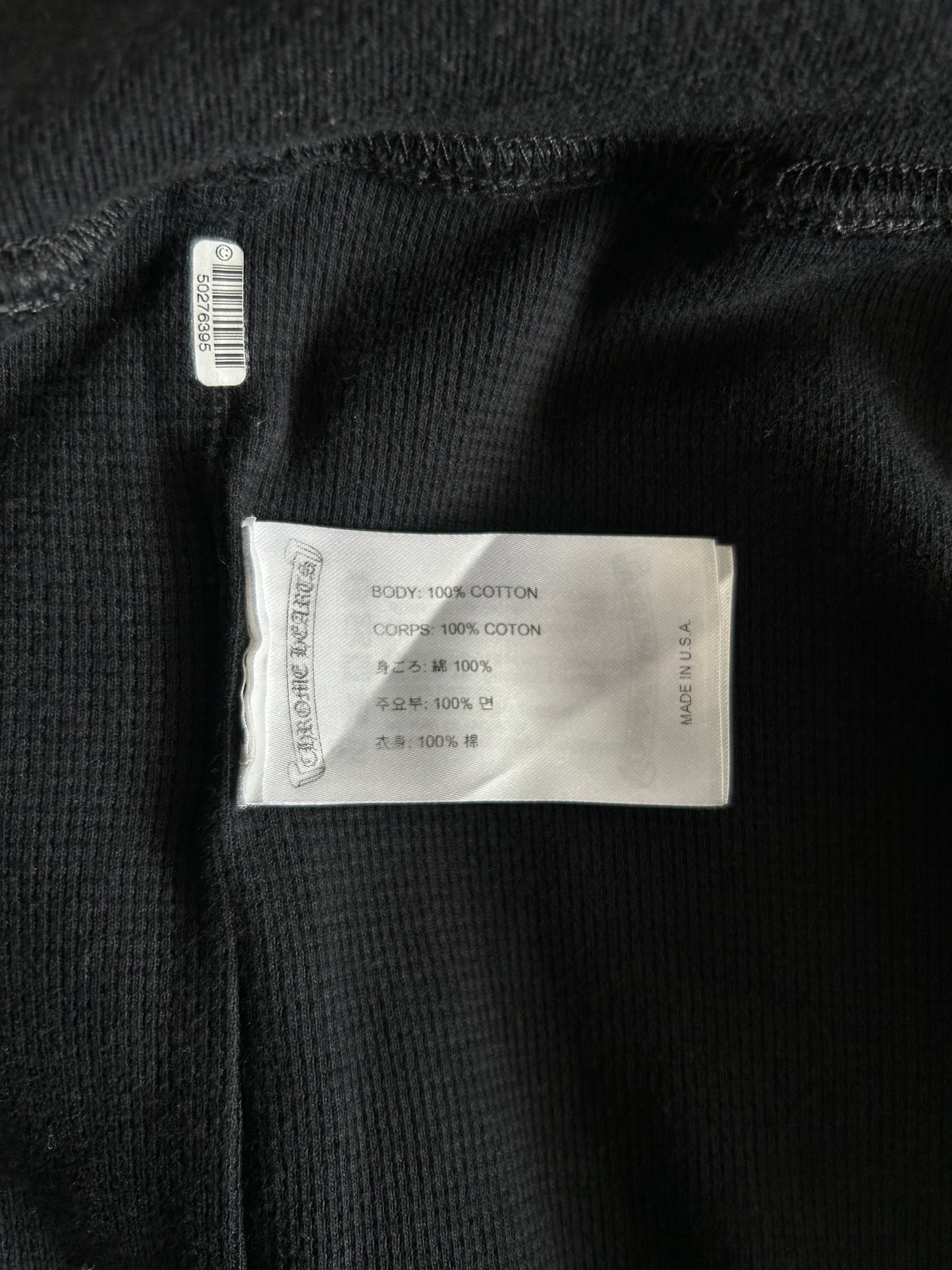 Chrome Hearts Black Aspen Exclusive Horseshoe Thermal Zip Up Hoodie