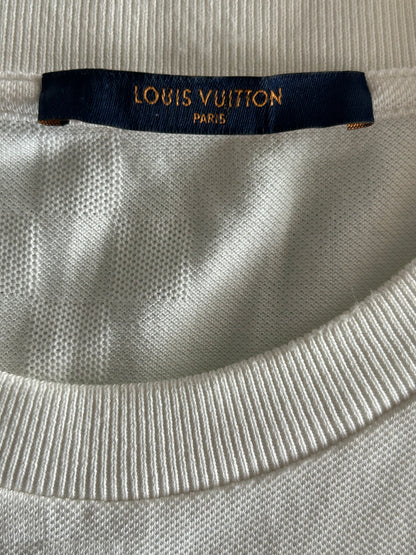 Louis Vuitton White Half Damier Pocket T-Shirt