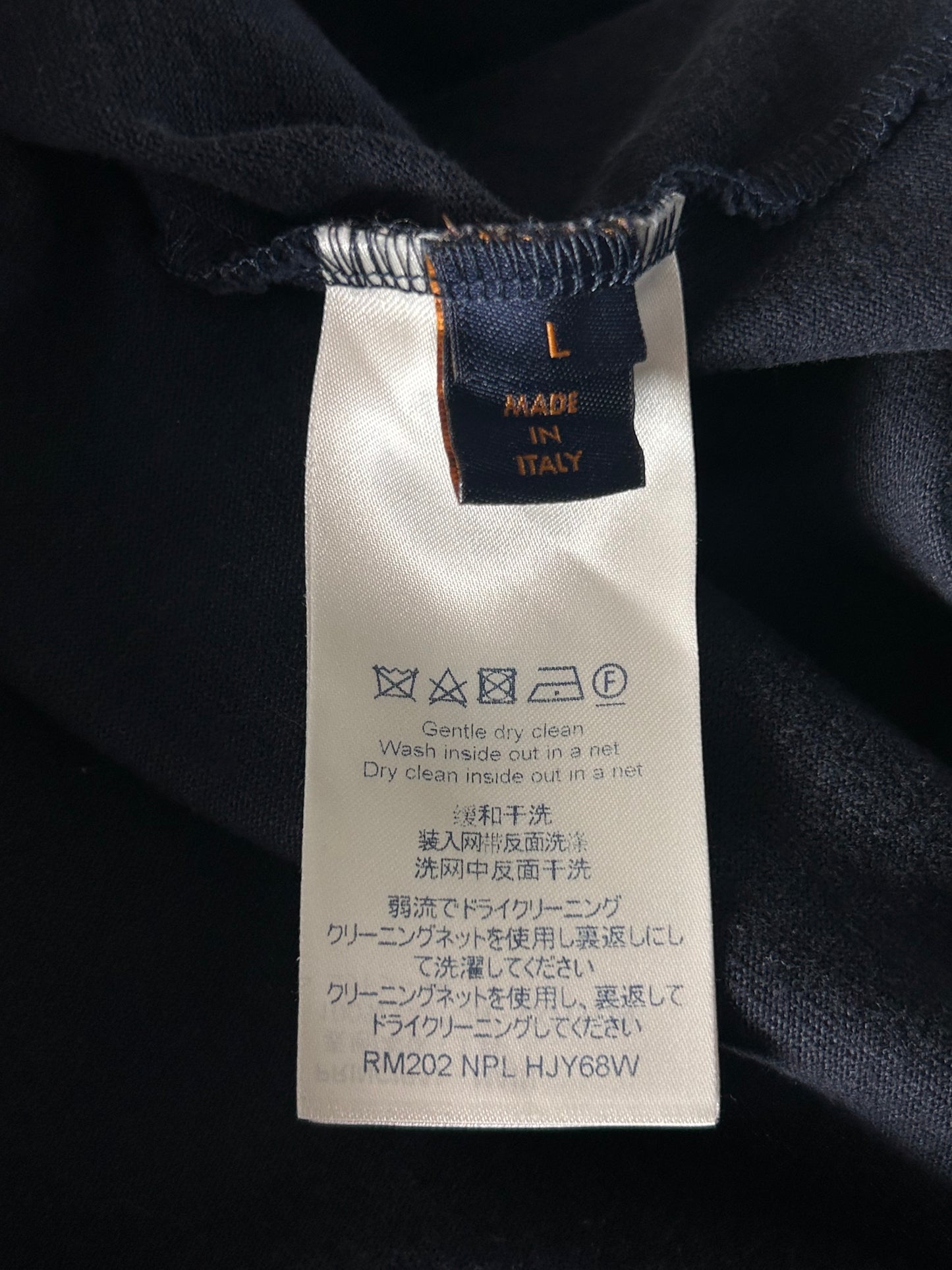 Louis Vuitton Navy & White Embroidered Flowers Logo T-Shirt