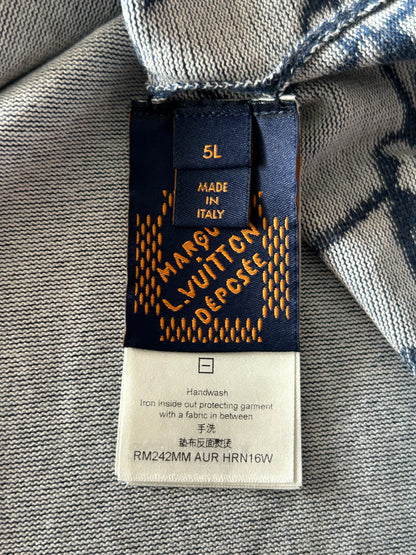 Louis Vuitton Blue & White Barb Wire Monogram Intarsia T-Shirt