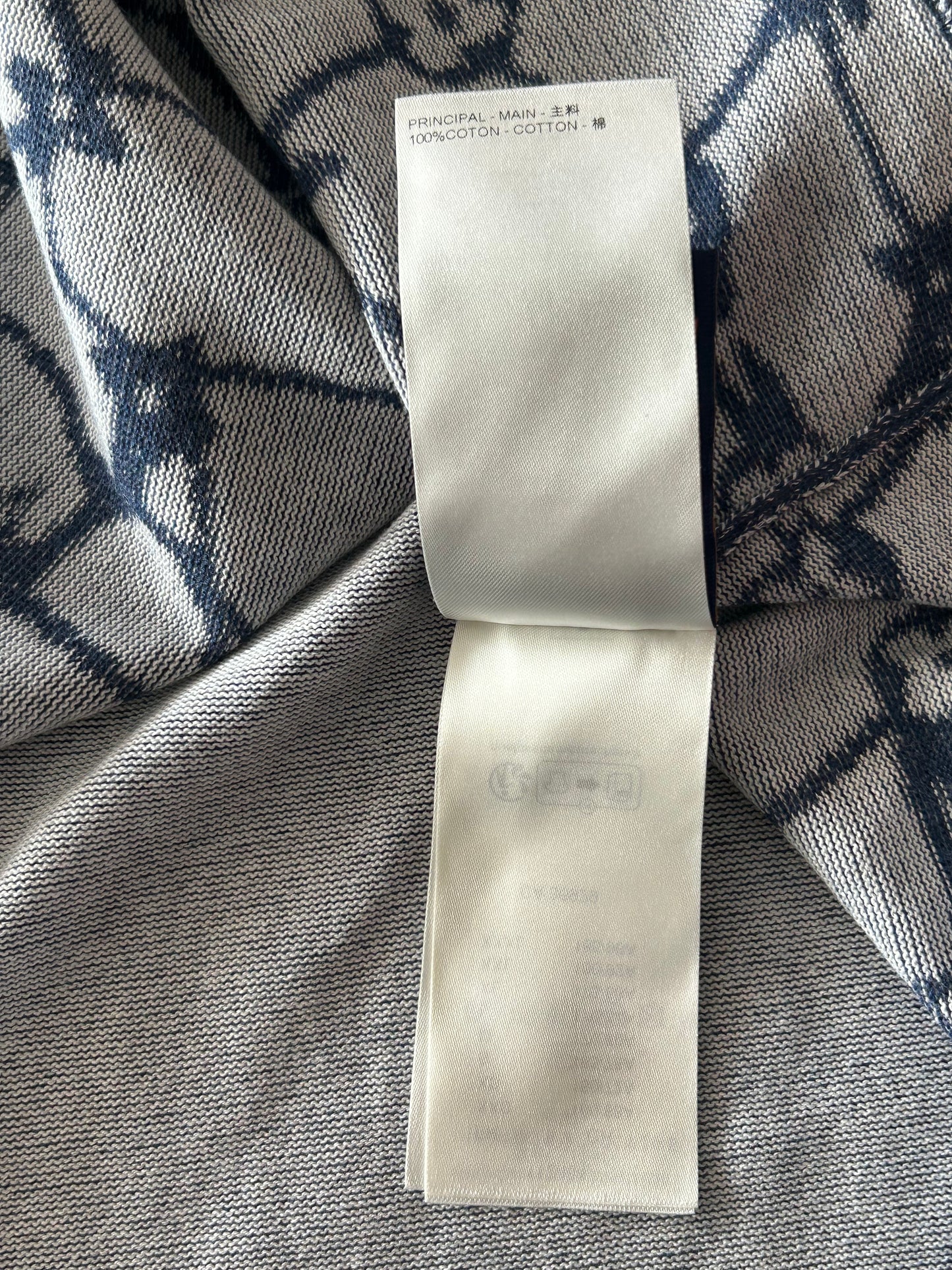 Louis Vuitton Blue & White Barb Wire Monogram Intarsia T-Shirt