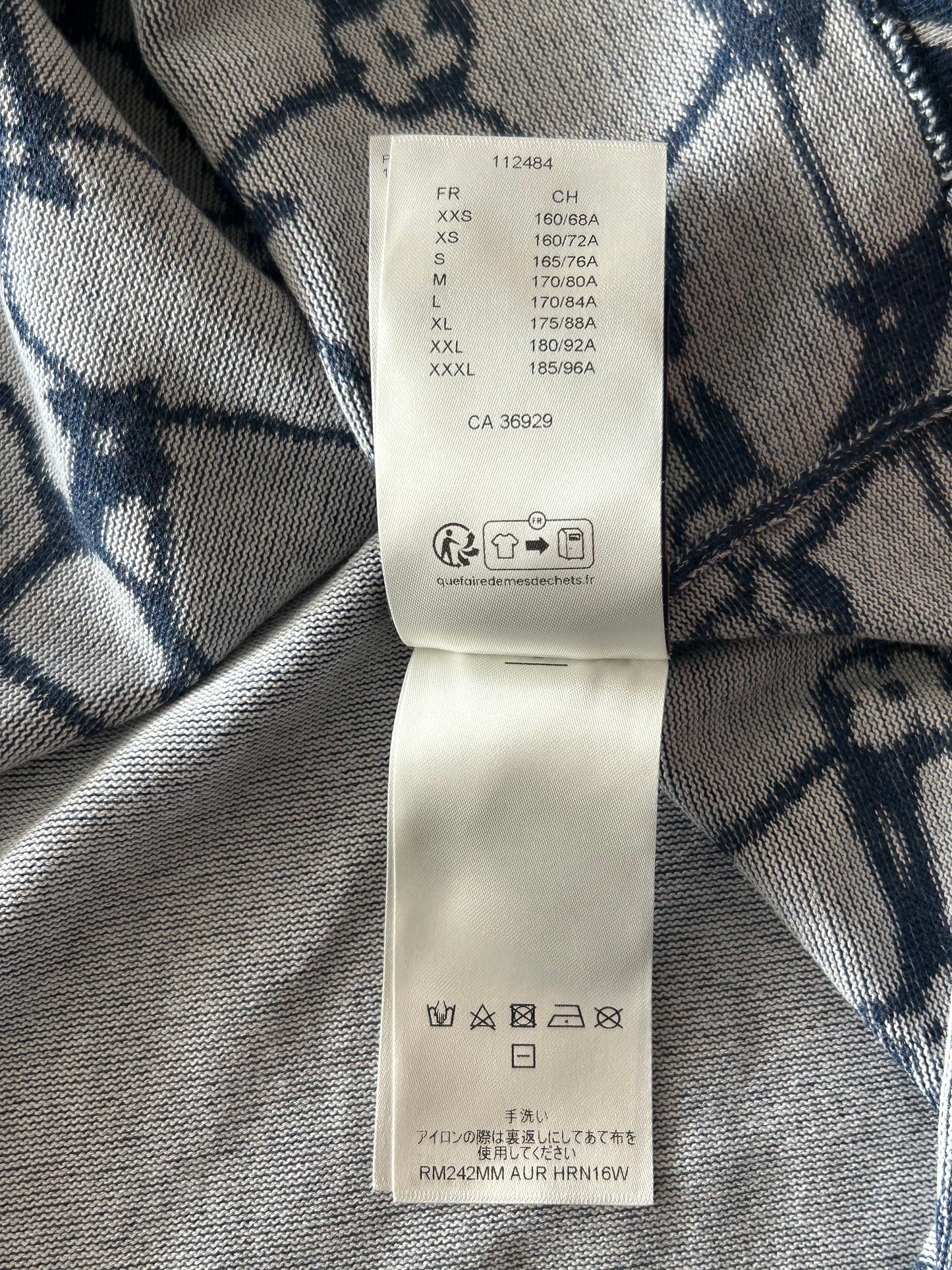 Louis Vuitton Blue & White Barb Wire Monogram Intarsia T-Shirt