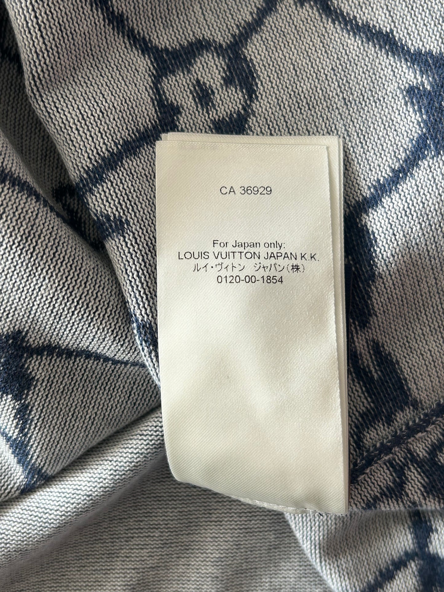 Louis Vuitton Blue & White Barb Wire Monogram Intarsia T-Shirt
