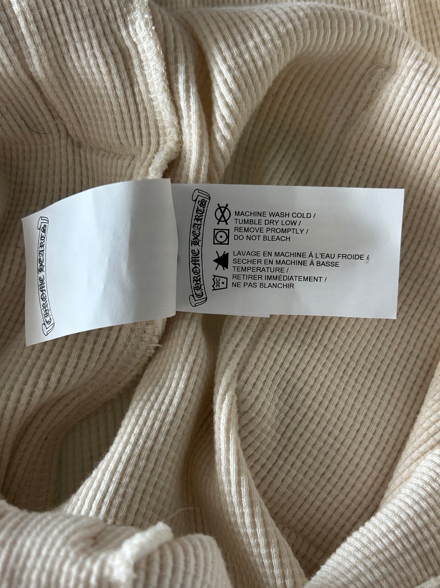 Chrome Hearts Cream CH Embroidered Waffle Knit Shorts