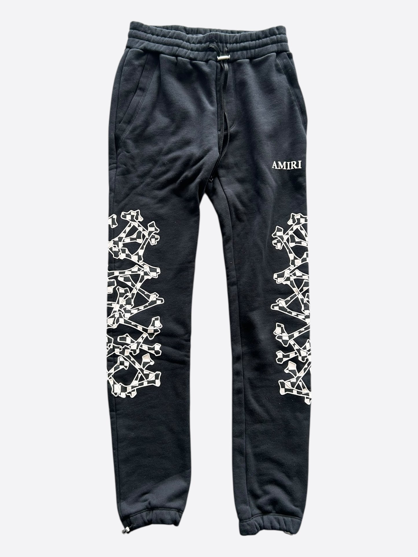 Amiri Black & White Checkered Bones Sweatpants