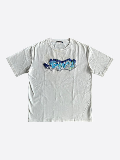 Louis Vuitton White Graffiti Logo Embroidered T-Shirt
