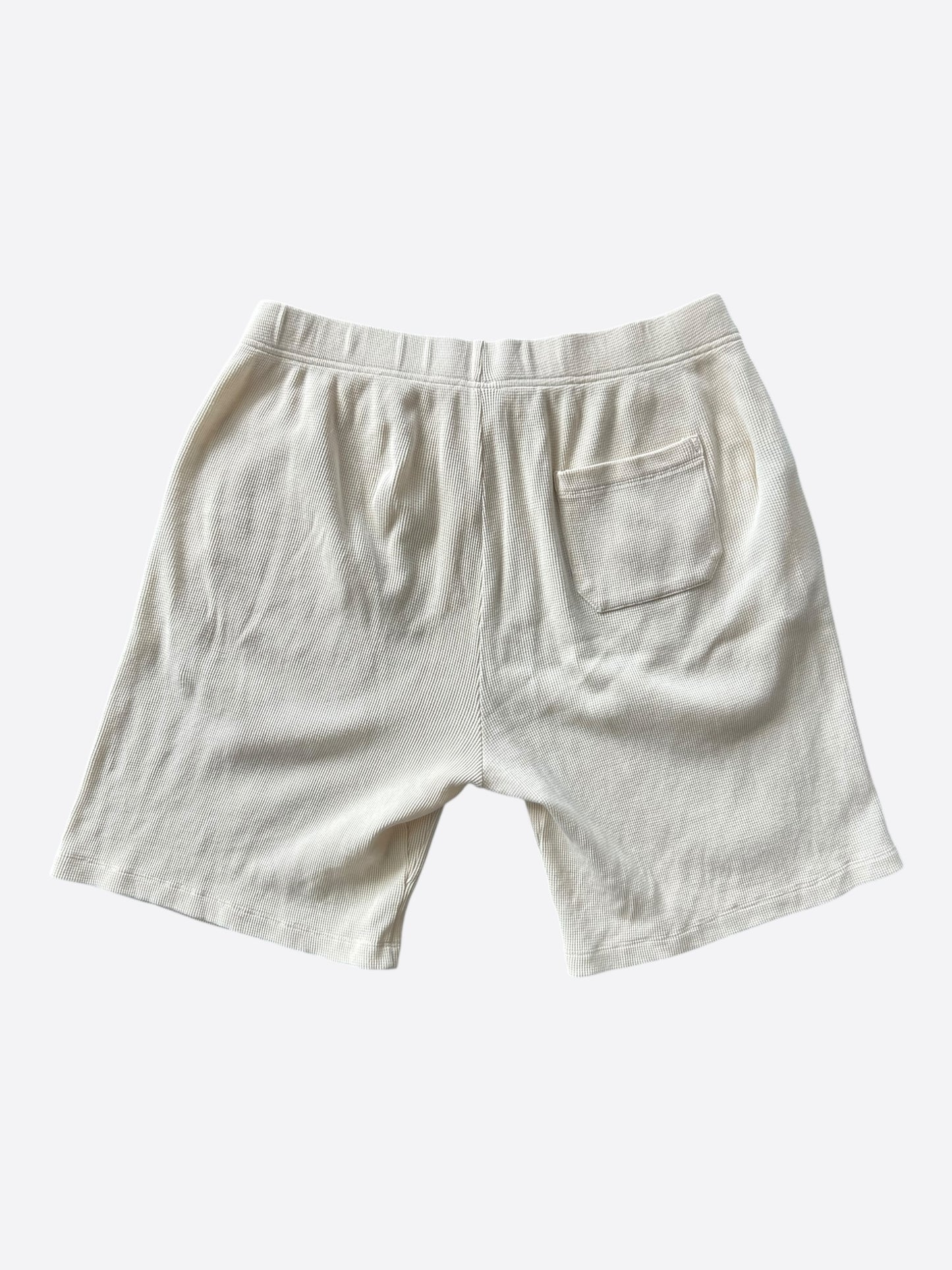 Chrome Hearts Cream CH Embroidered Waffle Knit Shorts