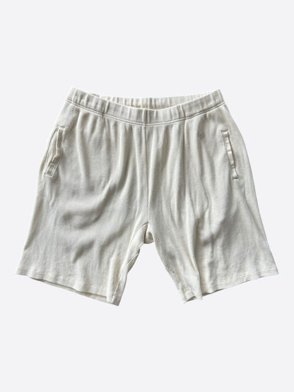 Chrome Hearts Cream CH Embroidered Waffle Knit Shorts